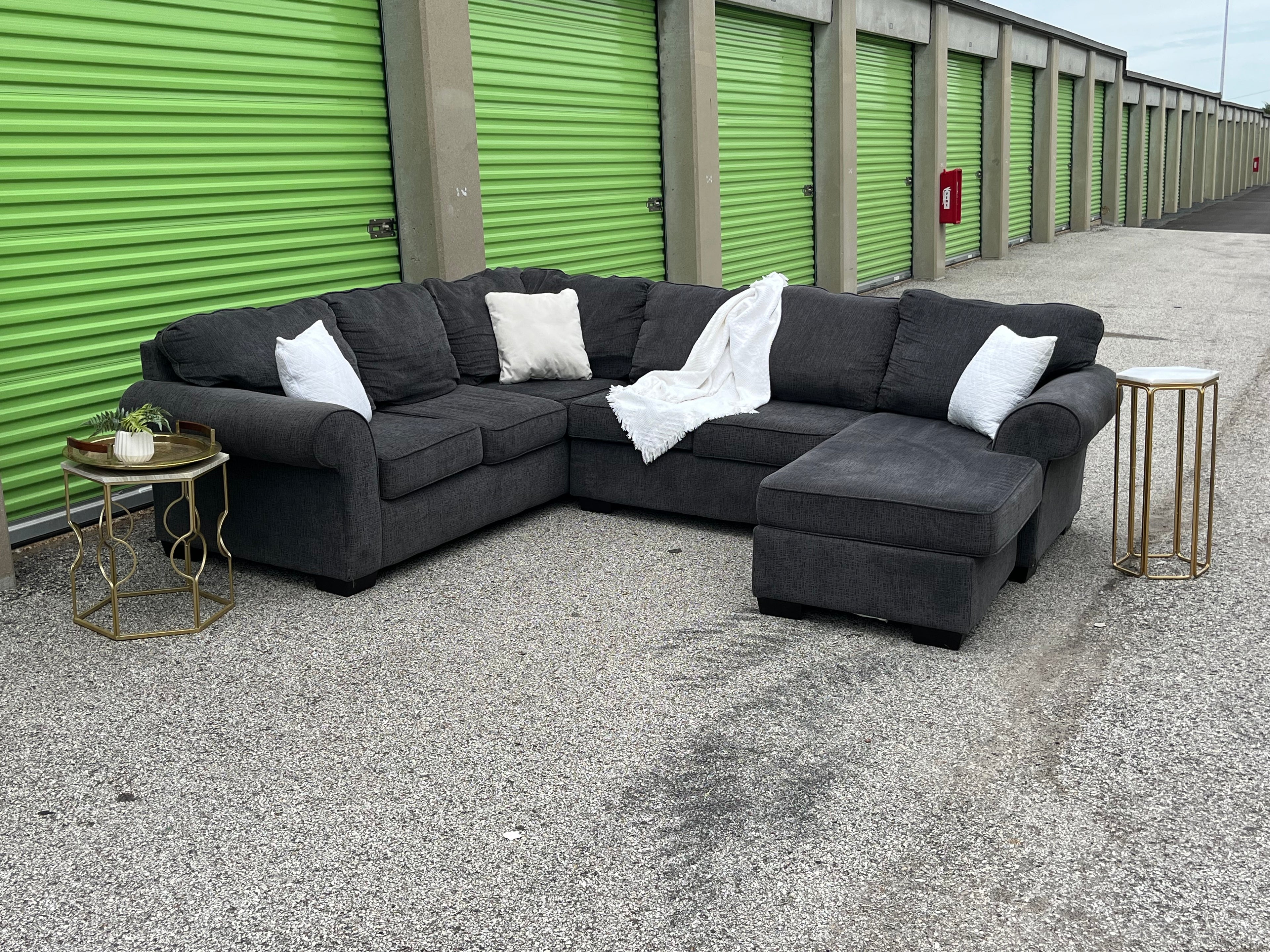 3 Piece Navy Blue U Shaped Sectional