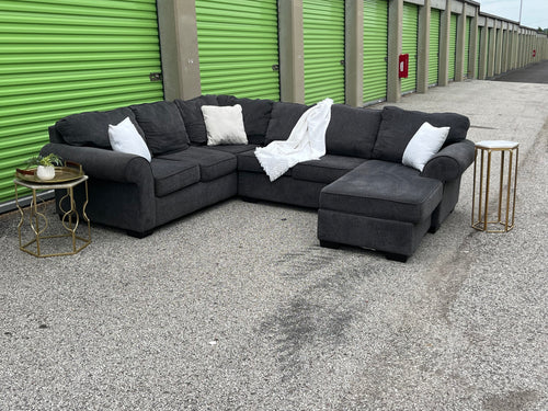 3 Piece Navy Blue U Shaped Sectional