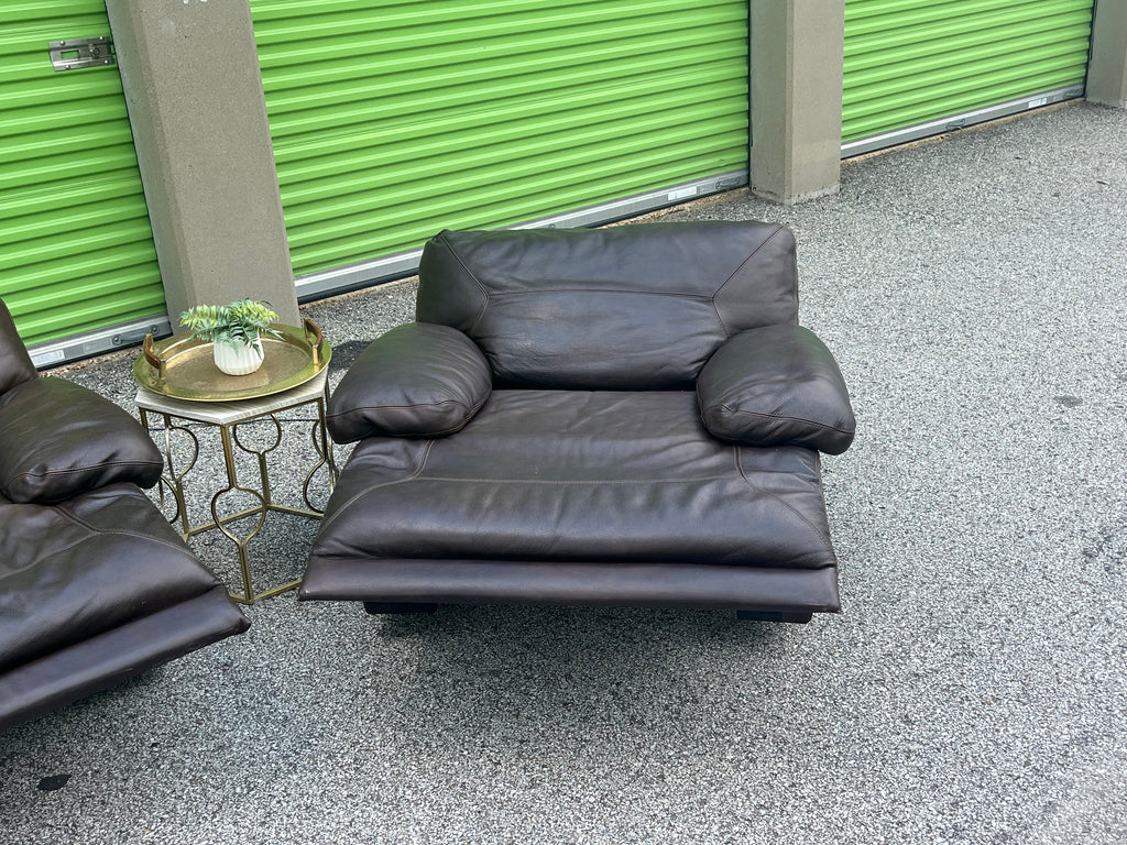 Power Reclining Leather Sofa & Recliner