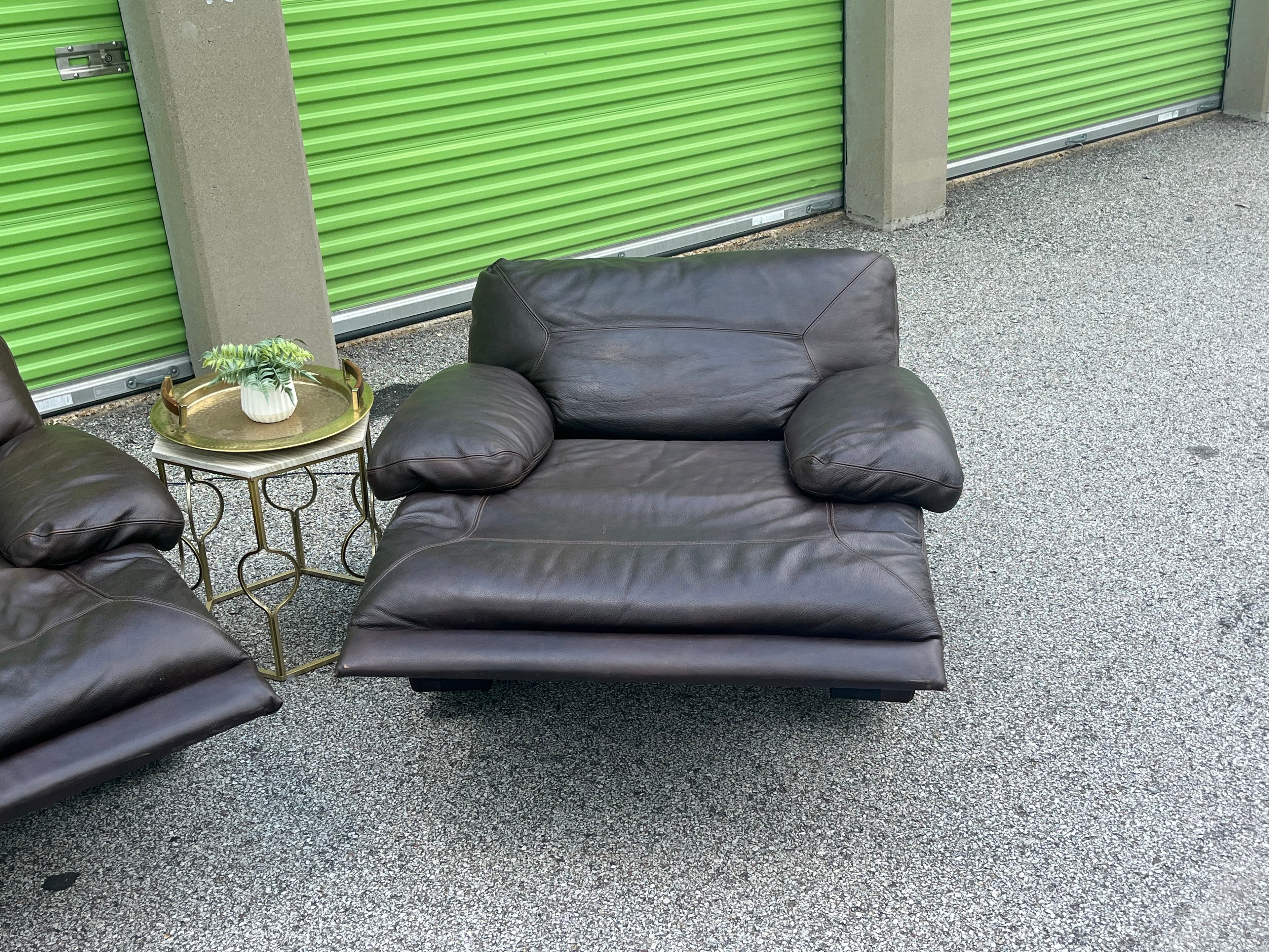 Power Reclining Leather Sofa & Recliner