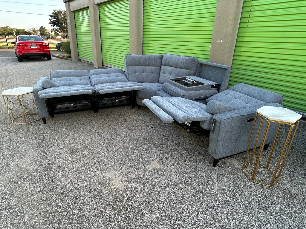 Elliot Pewter 5 Piece Power Sectional