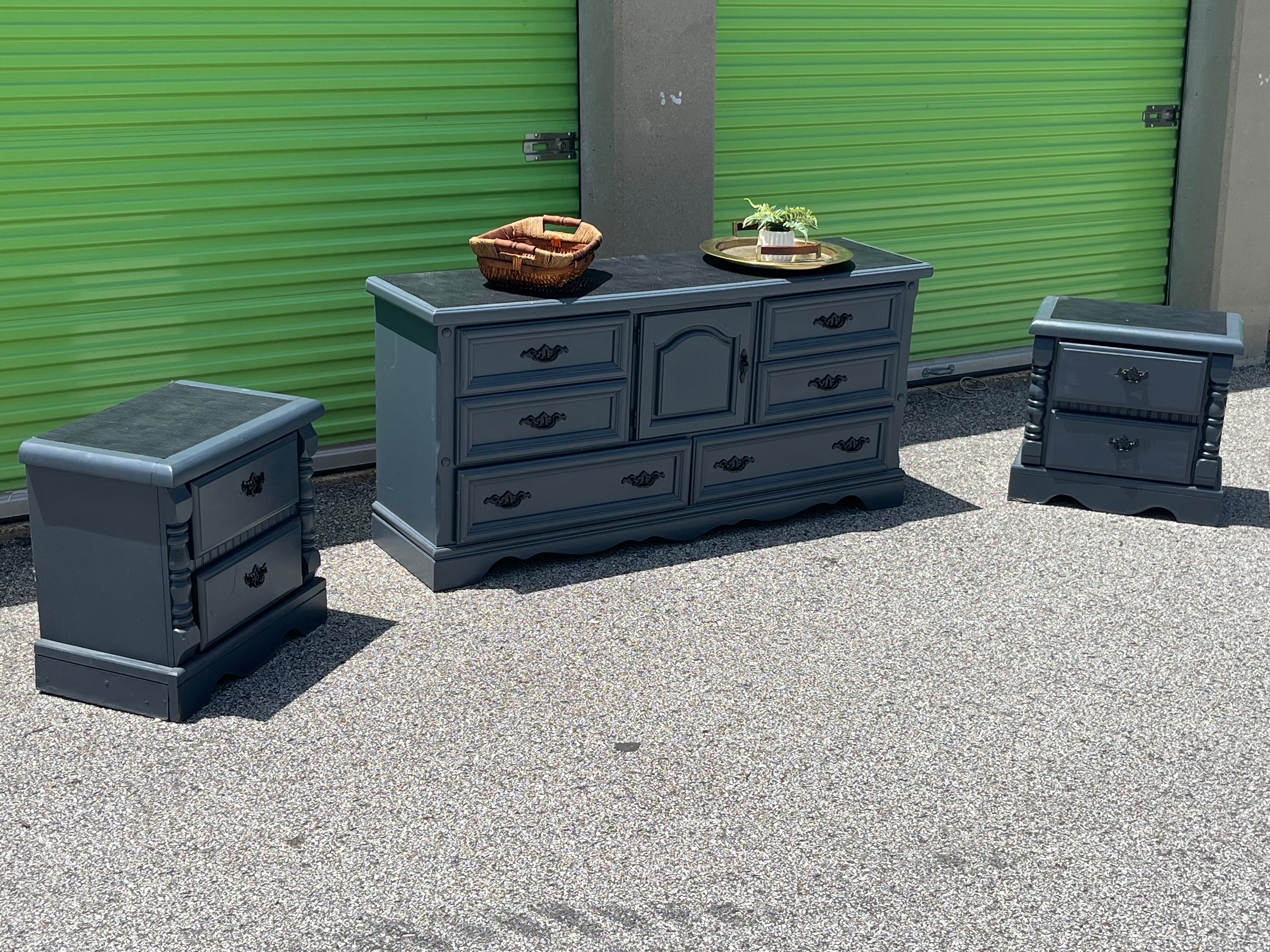 Blue Dresser and End Tables