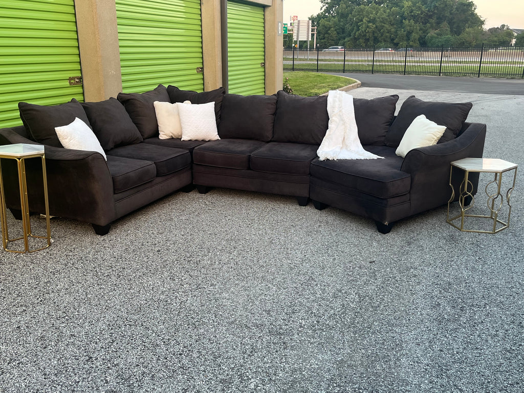 3 Piece Charcoal Gray Cuddler Sectional