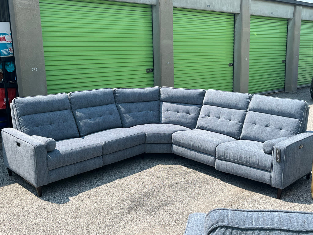 Elliot Pewter 5 Piece Power Sectional