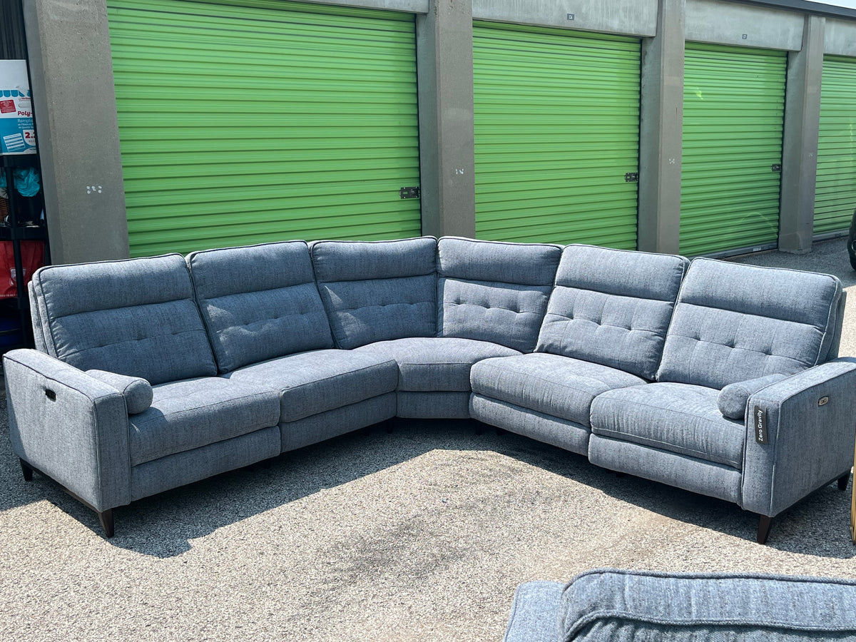 Elliot Pewter 5 Piece Power Sectional