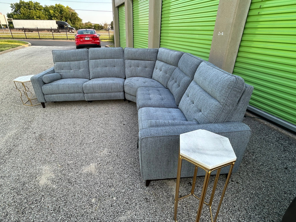 Elliot Pewter 5 Piece Power Sectional