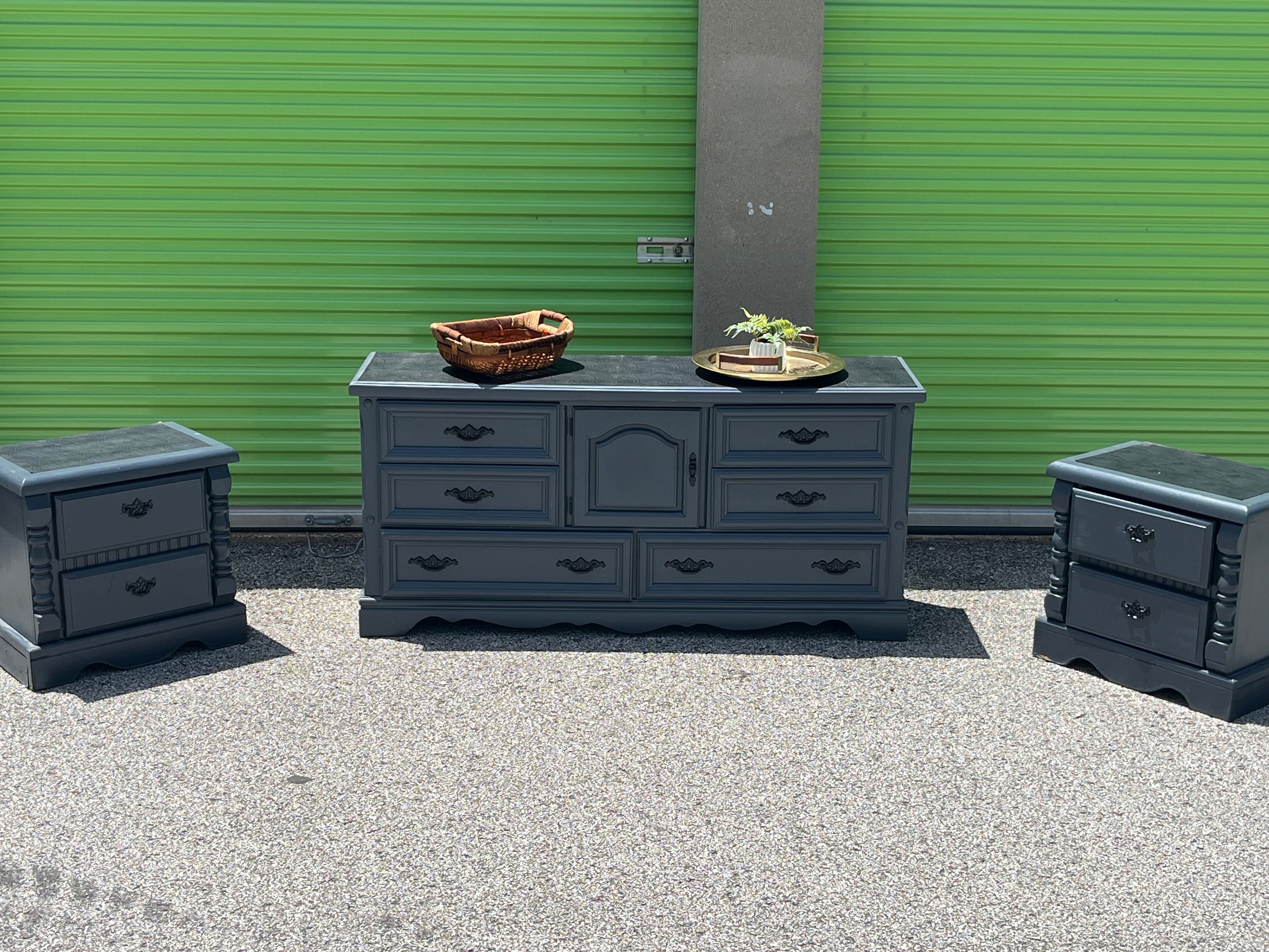 Blue Dresser and End Tables