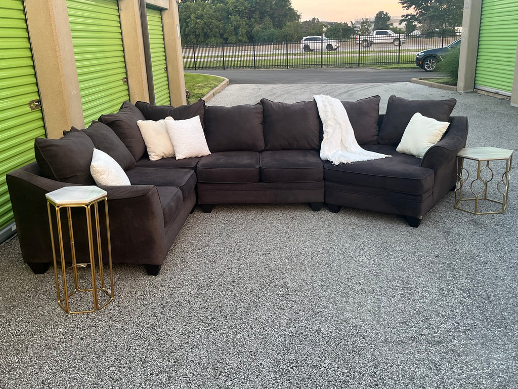 3 Piece Charcoal Gray Cuddler Sectional