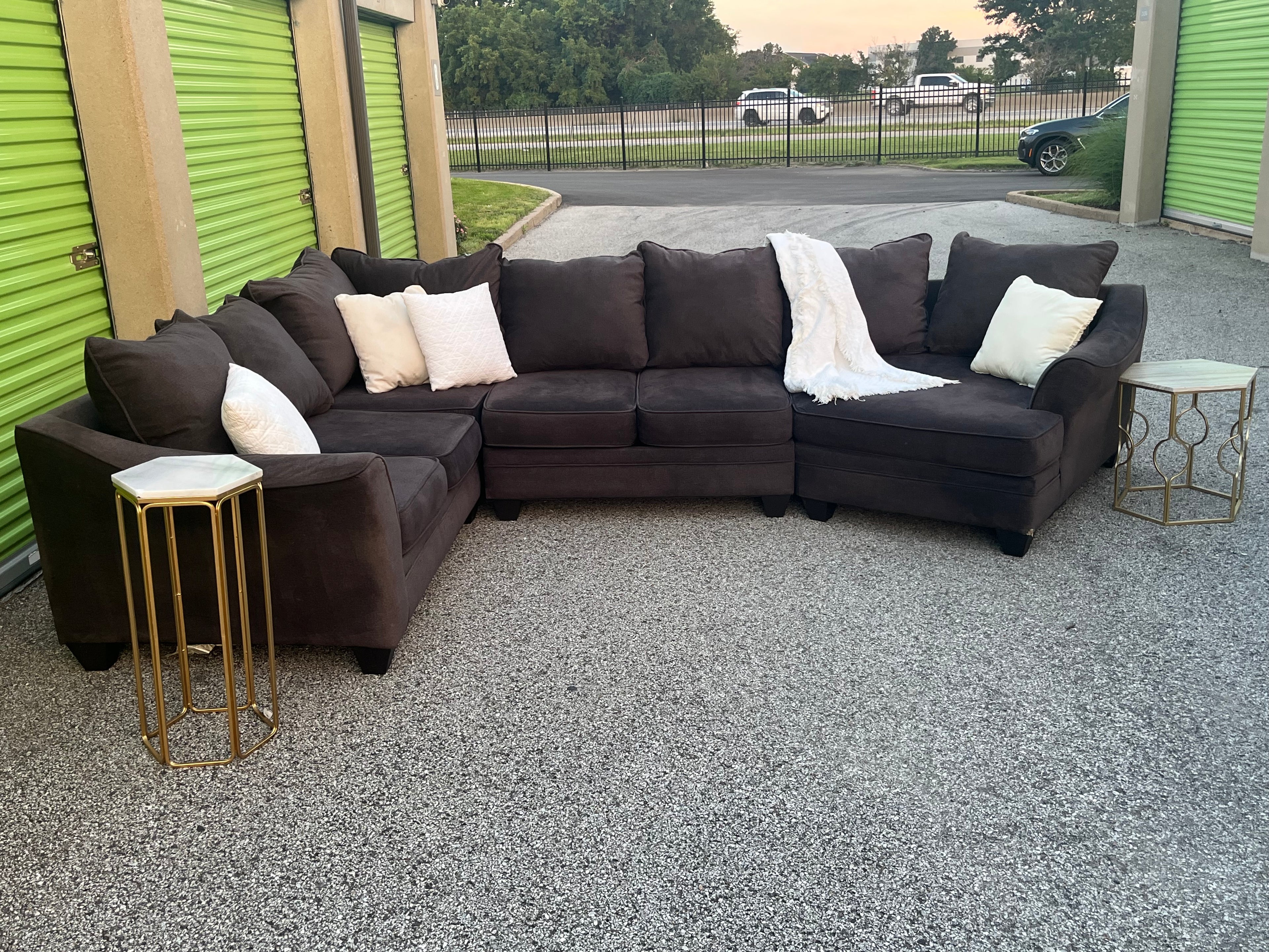 3 Piece Charcoal Gray Cuddler Sectional