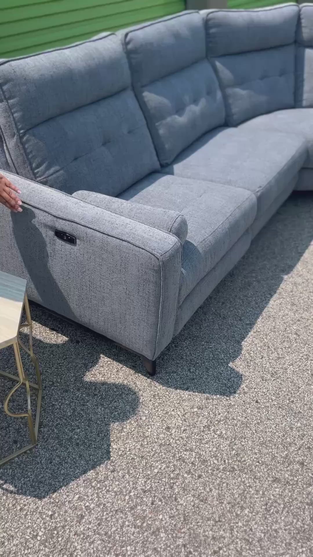 Elliot Pewter 5 Piece Power Sectional